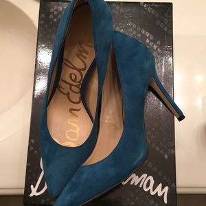 Sam Edelman hazel suede teal heels